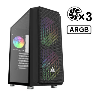 MONTECH(君主) Air X (黑) 內含ARGB風扇20cm*2+12cm*1/鋼化玻璃/E-ATX 電腦機殼